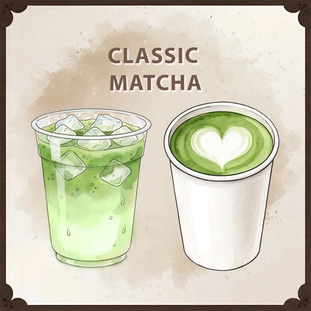 Classic iced matcha green tea served at Los Angeles event station Classic iced matcha green tea served at Los Angeles event station