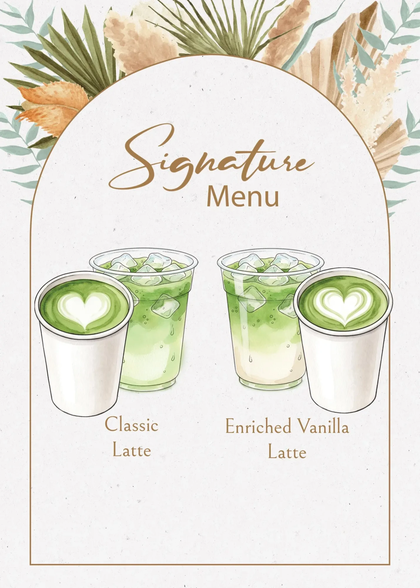 Customized Matcha latte drink for events and parties Customized Matcha latte drink for events and parties