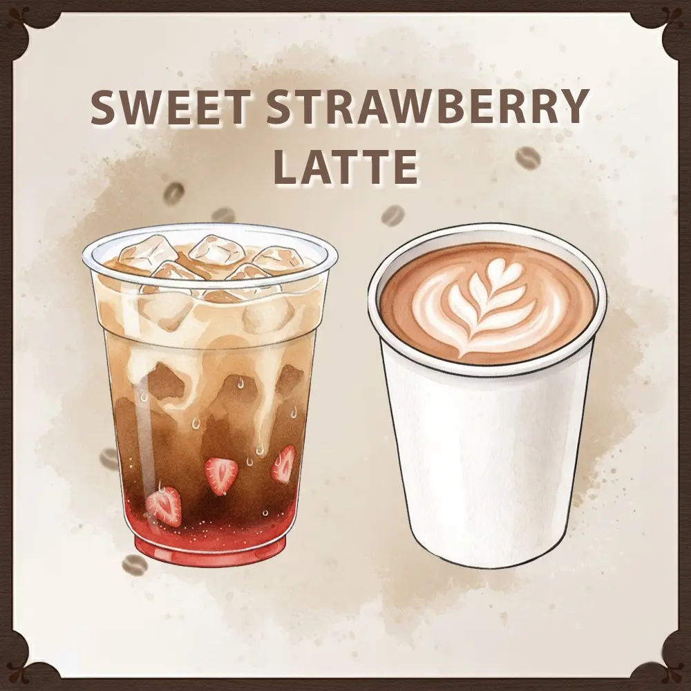 Iced strawberry latte crafted by mobile espresso barista in Los Angeles Iced strawberry latte crafted by mobile espresso barista in Los Angeles
