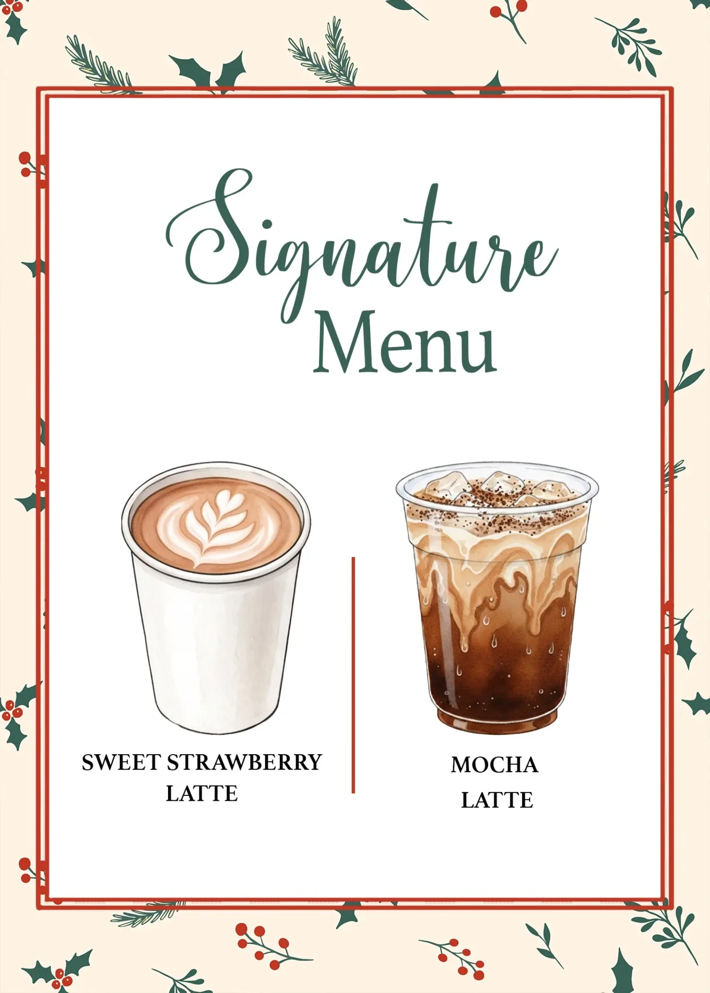 Personalized espresso bar menu design for corporate by Craft coffee catering Personalized espresso bar menu design for corporate by Craft coffee catering