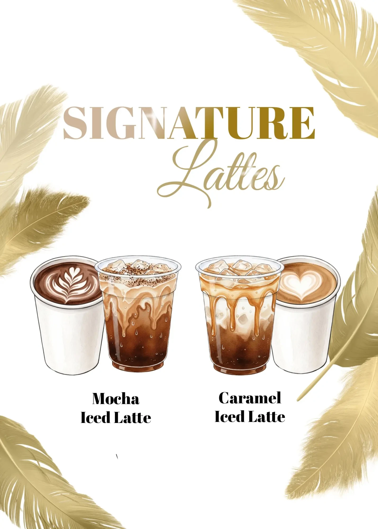 Personalized espresso bar menu design for corporate event catering Personalized espresso bar menu design for corporate event catering