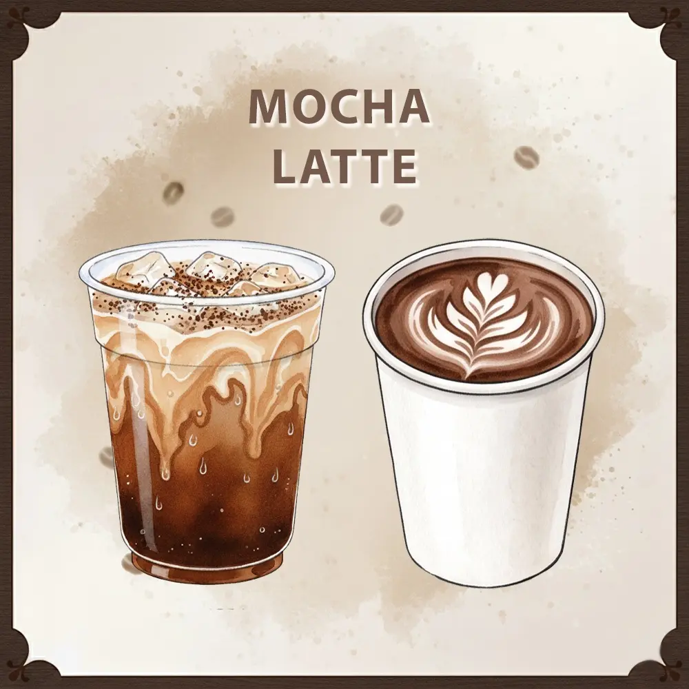 Rich mocha latte prepared by professional event barista Rich mocha latte prepared by professional event barista