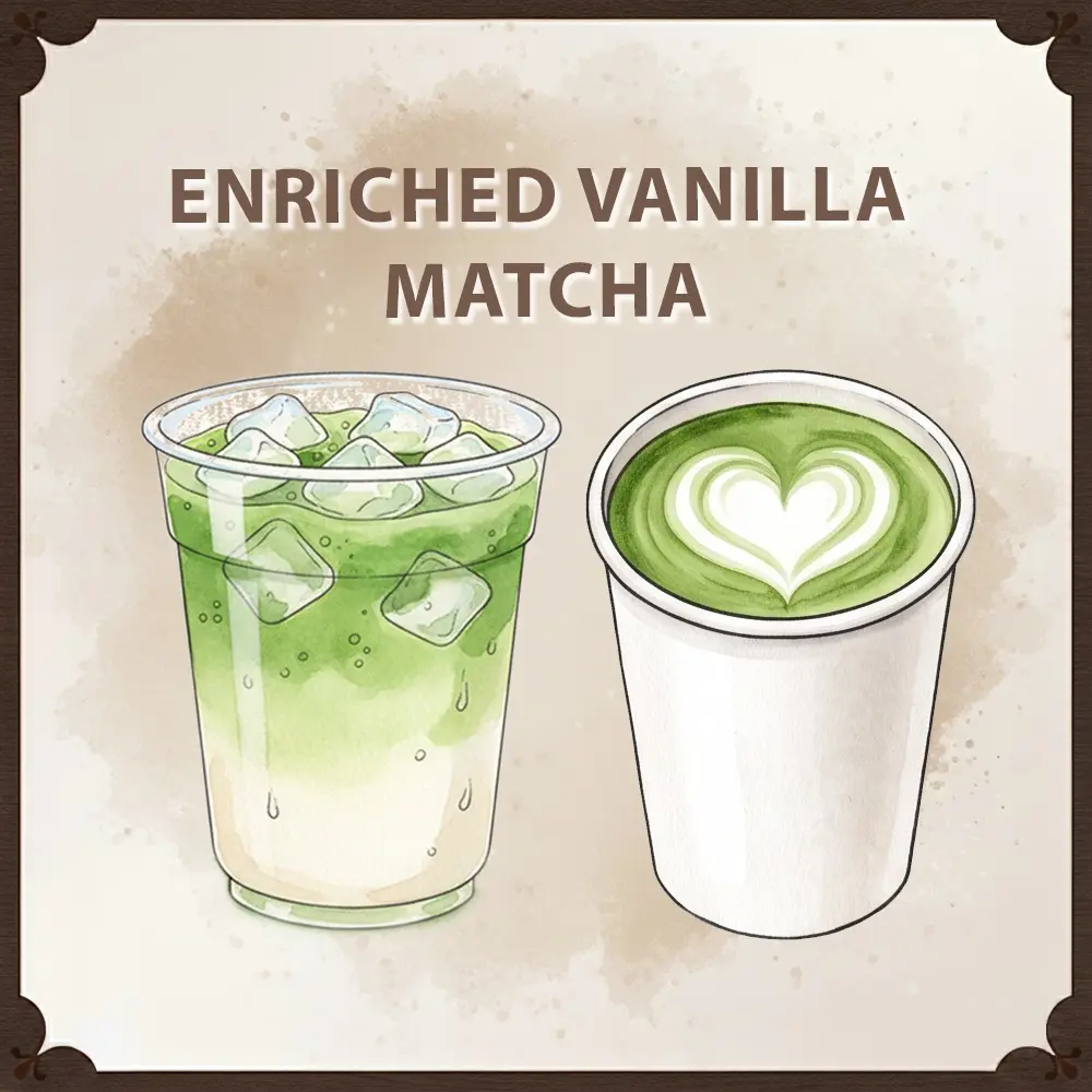 Signature vanilla matcha drink by mobile coffee cart catering Signature vanilla matcha drink by mobile coffee cart catering